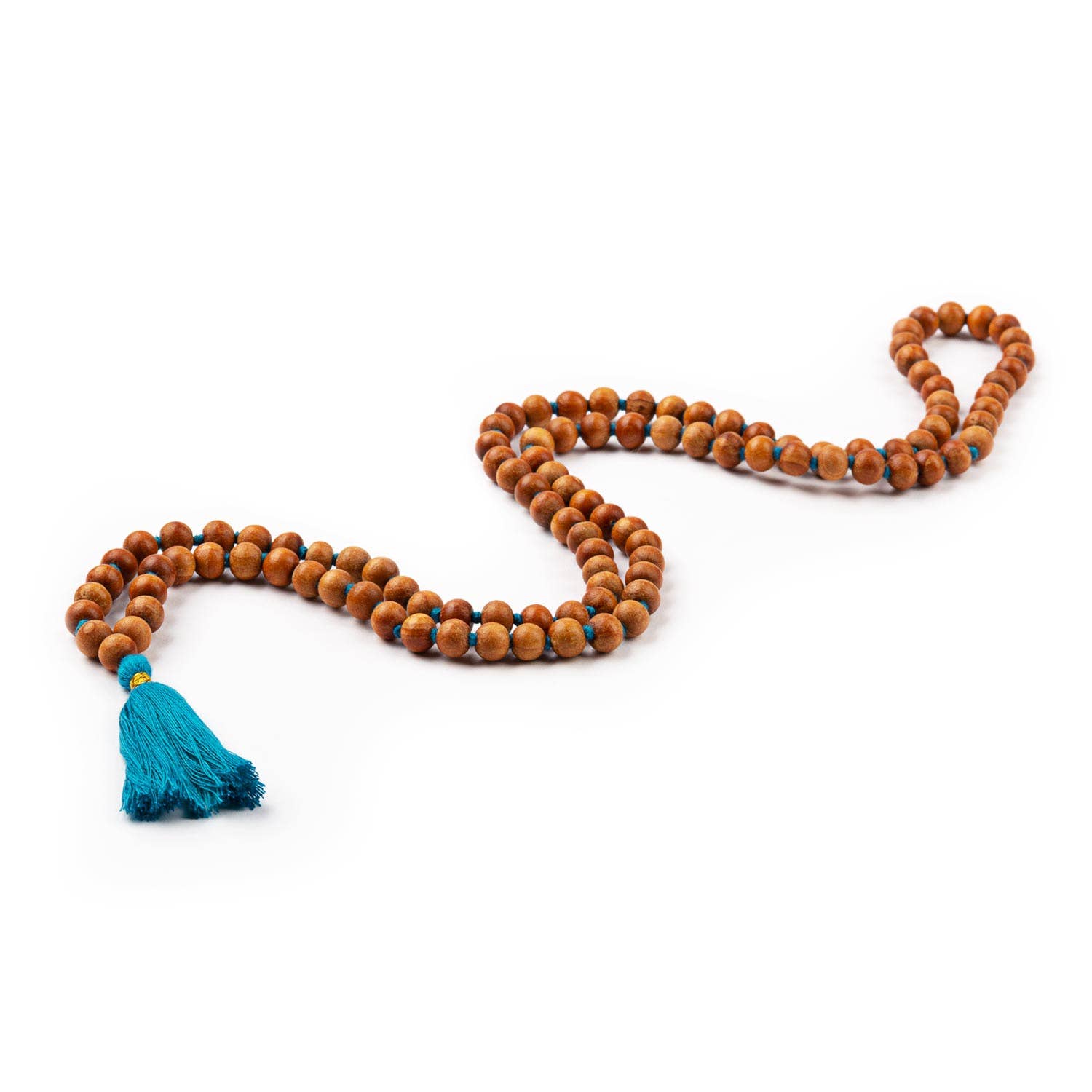 Bodynova - Wholesale Prayer Beads Necklace - Mala Yoga necklace with sandalwood scent, coloured tassel, 10811