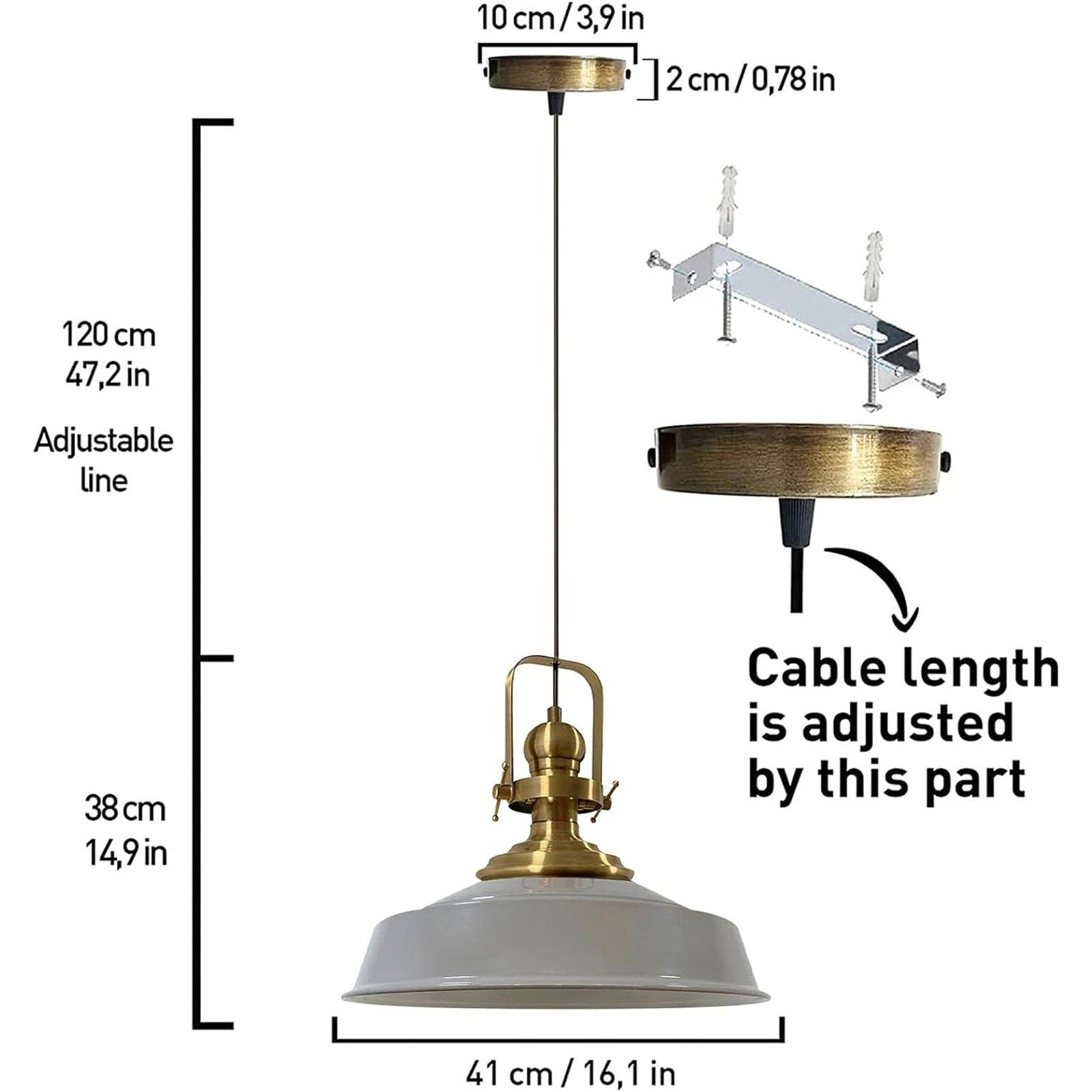 REMOVED BRAND – wholesale Chandelier/hanging light – Asletl Pendant Light, 15.7" Metal, E2624