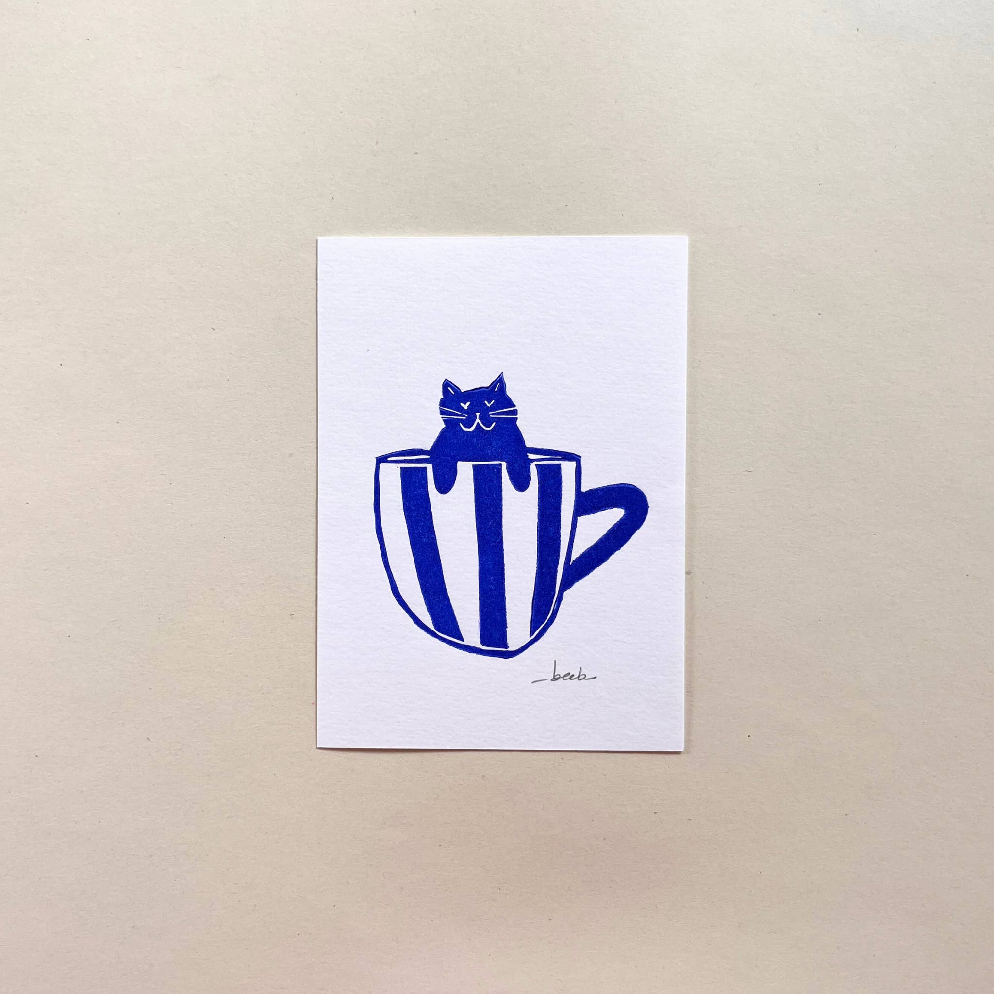 beeb - Wholesale Art Print - Linogravure 10cm x 15 cm (A6) - Ca(t)ppucino