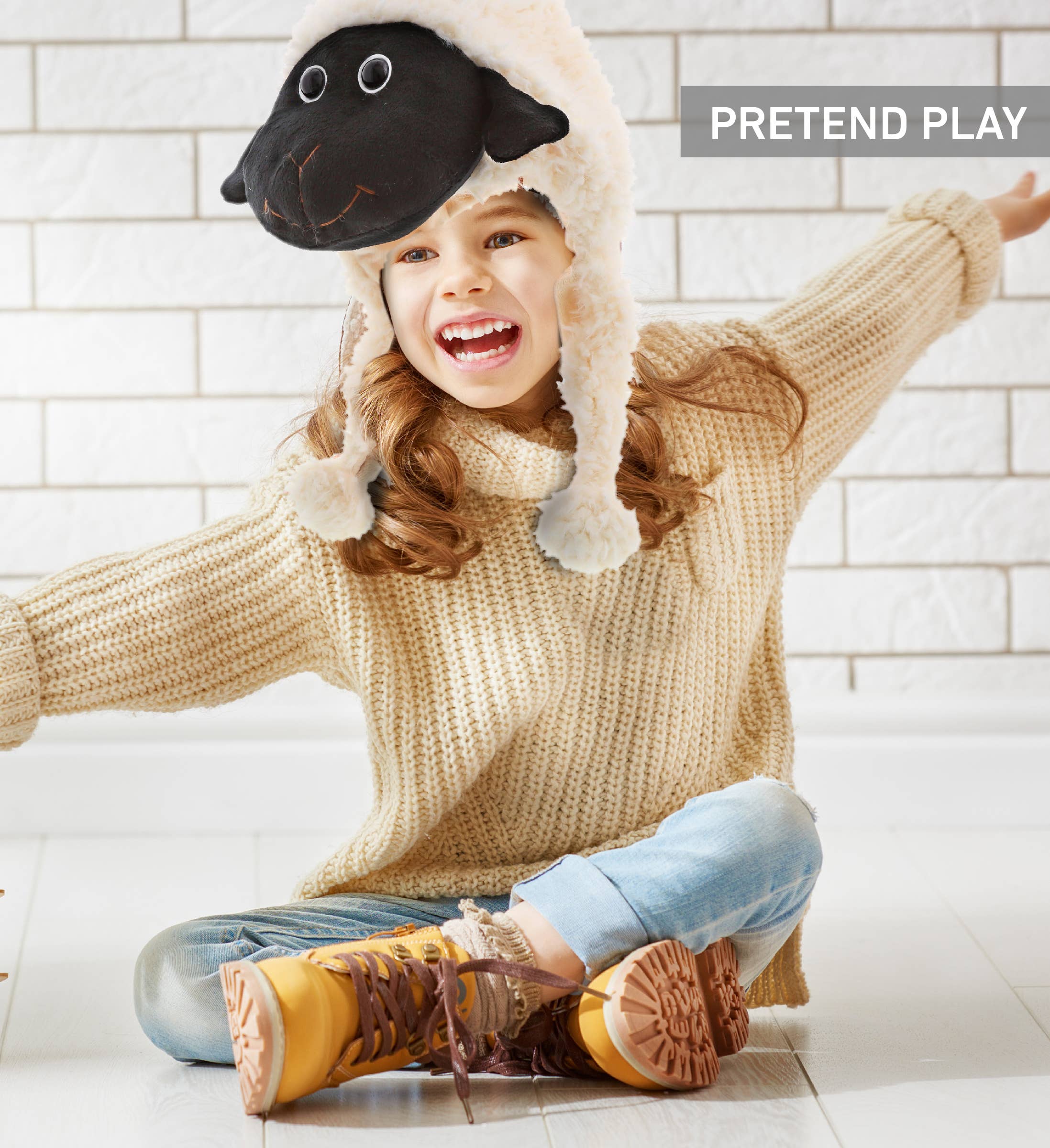 Cota Global - Wholesale Kids Hat - Kids - Super Soft Plush Hat - Black Nose Sheep6