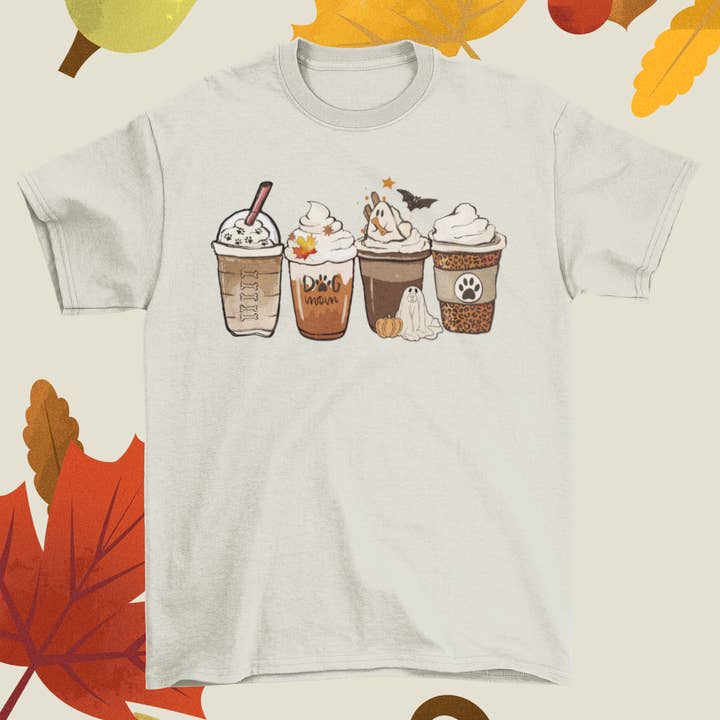 Iced Coffee Dog Mom Halloween Tee Shirt for wholesale by Luna & Lady Design Co.