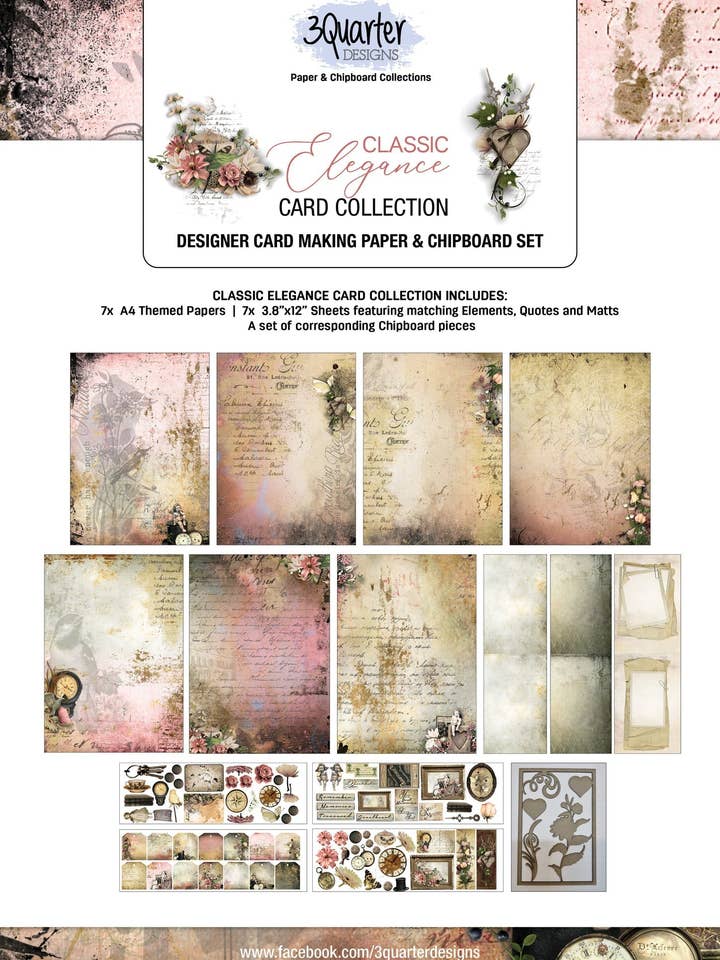 Collezione di carte Classic Elegance 3Quarter Designs per la vendita all'ingrosso da parte di Ecstasy Crafts Distributing