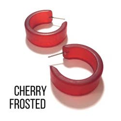 Leetie Lovendale - Wholesale Hoop Earrings - Wide Classic Frosted Hoop Earrings - Clara