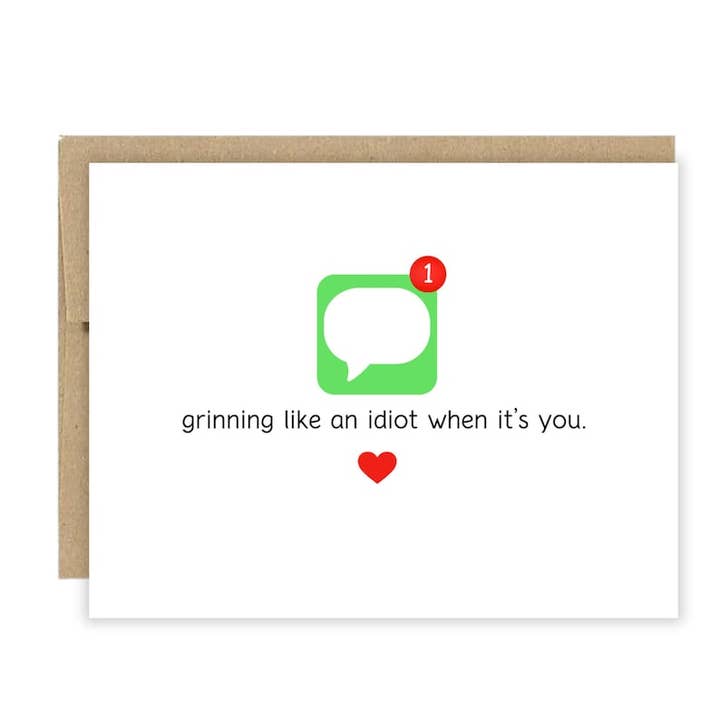 Grinende som en idiot besked Valentinsdag kort for engroshandel hos Jolly Rae