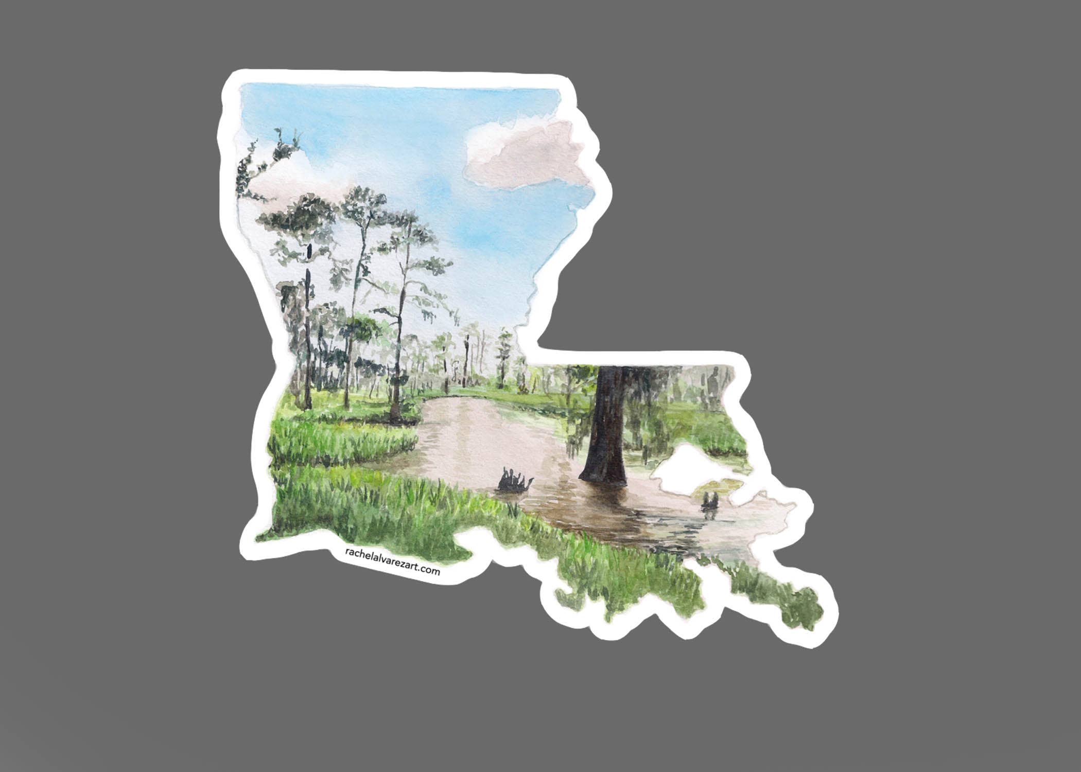 Rachel Alvarez Art - Wholesale Sticker - Louisiana Vinyl Sticker - Large1