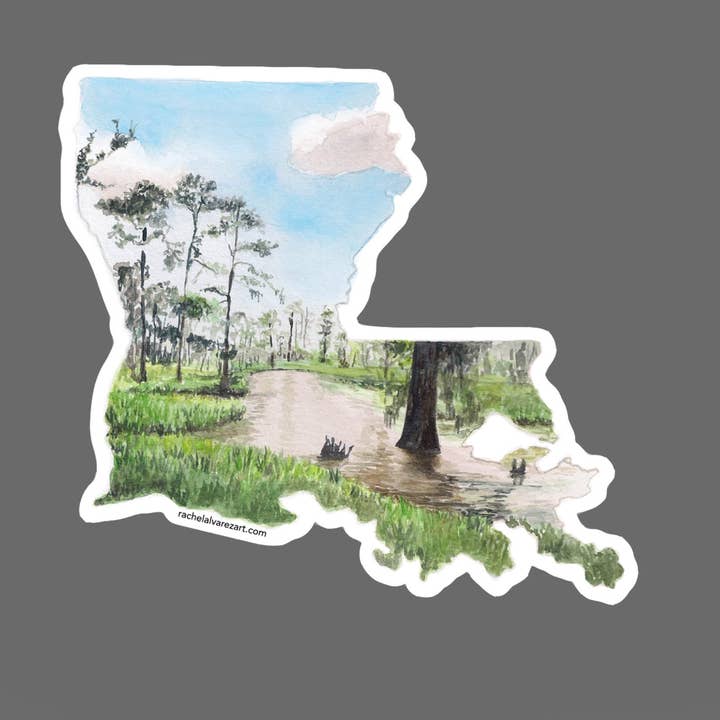 Rachel Alvarez Art - Wholesale Sticker - Louisiana Vinyl Sticker - Large1