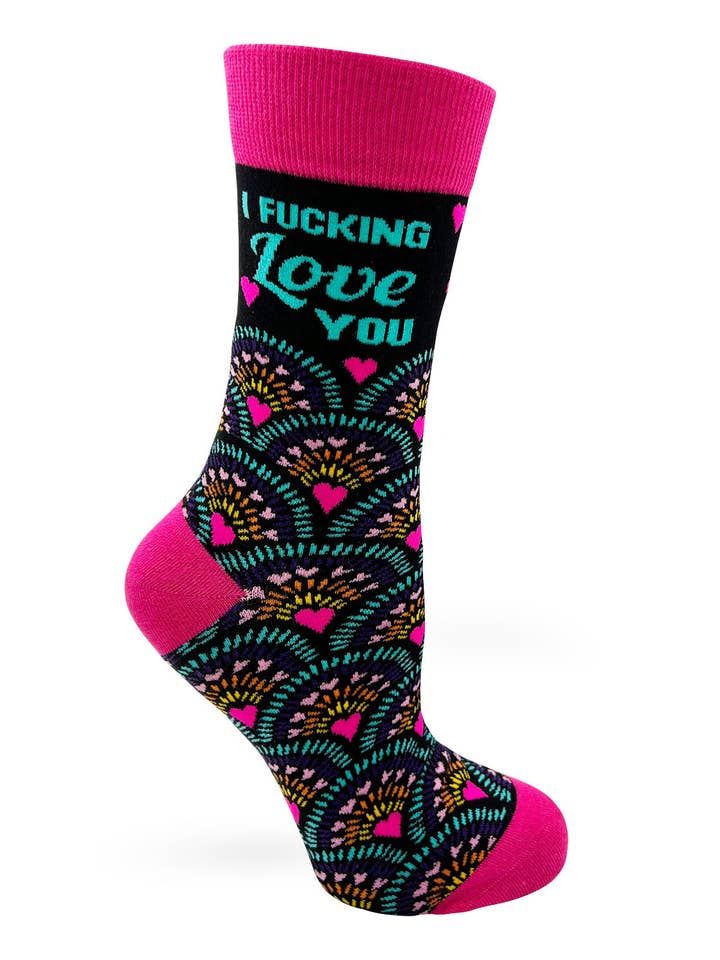 Fabdaz - Wholesale Socks - Women's - I Fucking Love You Women's Crew Socks1