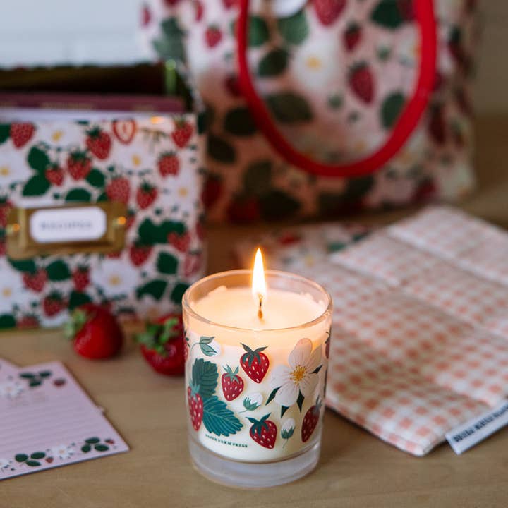 Paper Farm Press - Wholesale Jar/Filled Candle - Strawberry Patch Scented Soy Hand-Poured Candle2