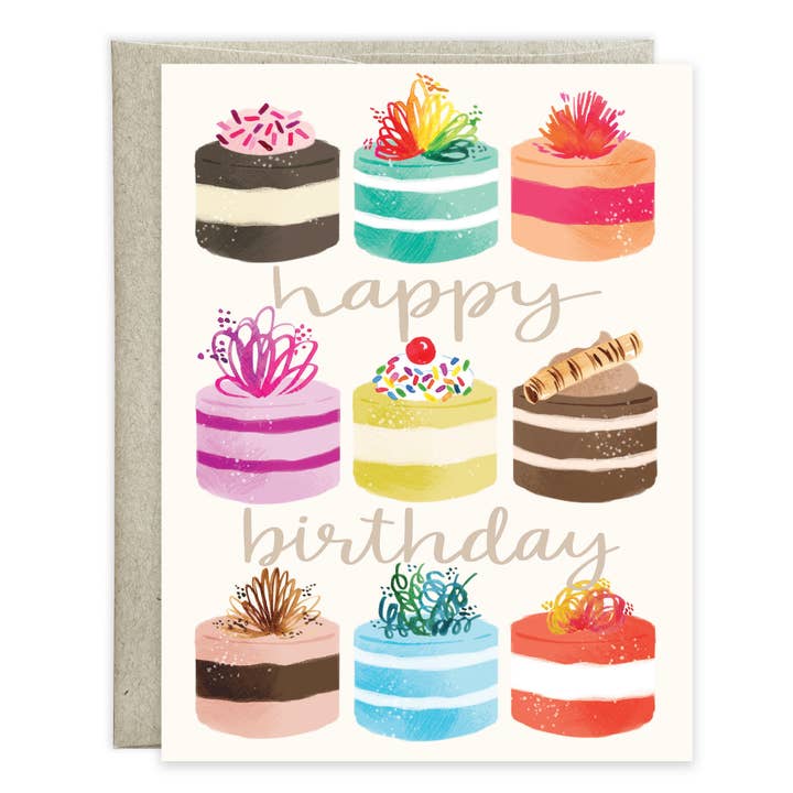 GINA B DESIGNS - Wholesale Birthday Card - Birthday Greeting Card - Little Cakes