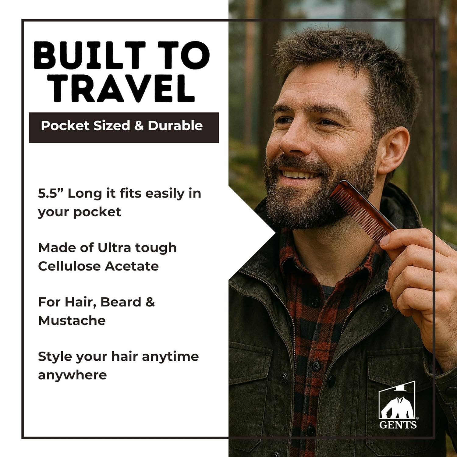 GENTS FINE GROOMING PRODUCTS – wholesale Hair brush/comb – G.B.S PCT Pocket Comb Fine Toothed Dressing Comb 5"5