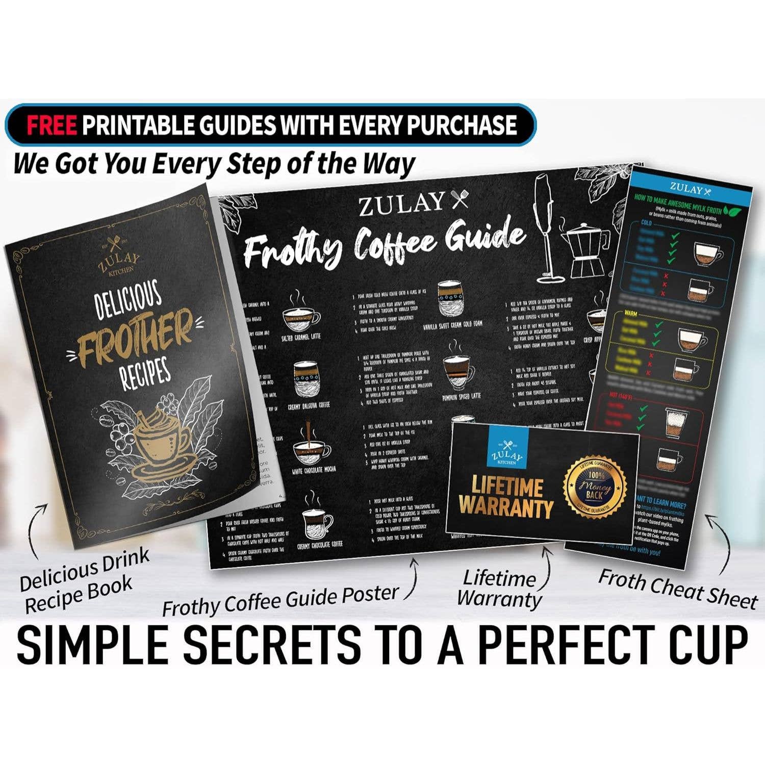 Zulay Kitchen - Wholesale Kitchen Tool/Gadget - Powerful Handheld Milk Frother - No Stand5