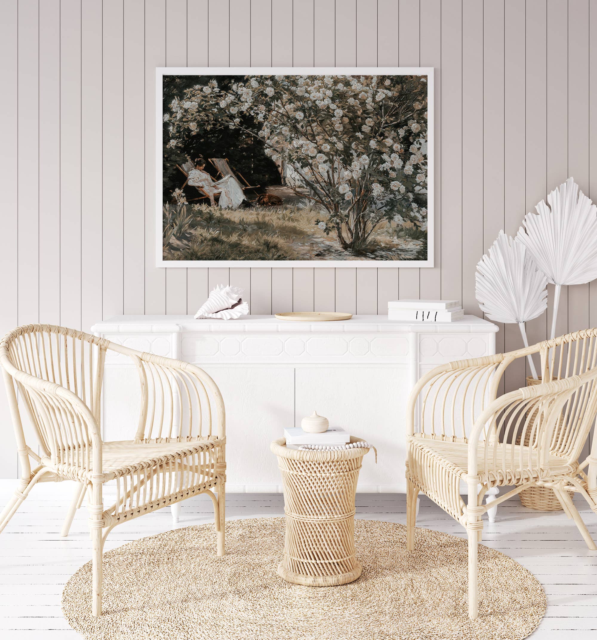 Sugar & Canvas – wholesale Art print – European Vintage Rose Garden Rustic Antique Art Print VP142