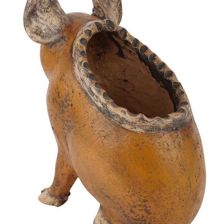My Amigos Imports - Vendita all'ingrosso Vasi per piante - Fioriera da giardino Wilber the Pig, in argilla, fatta a mano, 33 x 7 x 15 pollici3