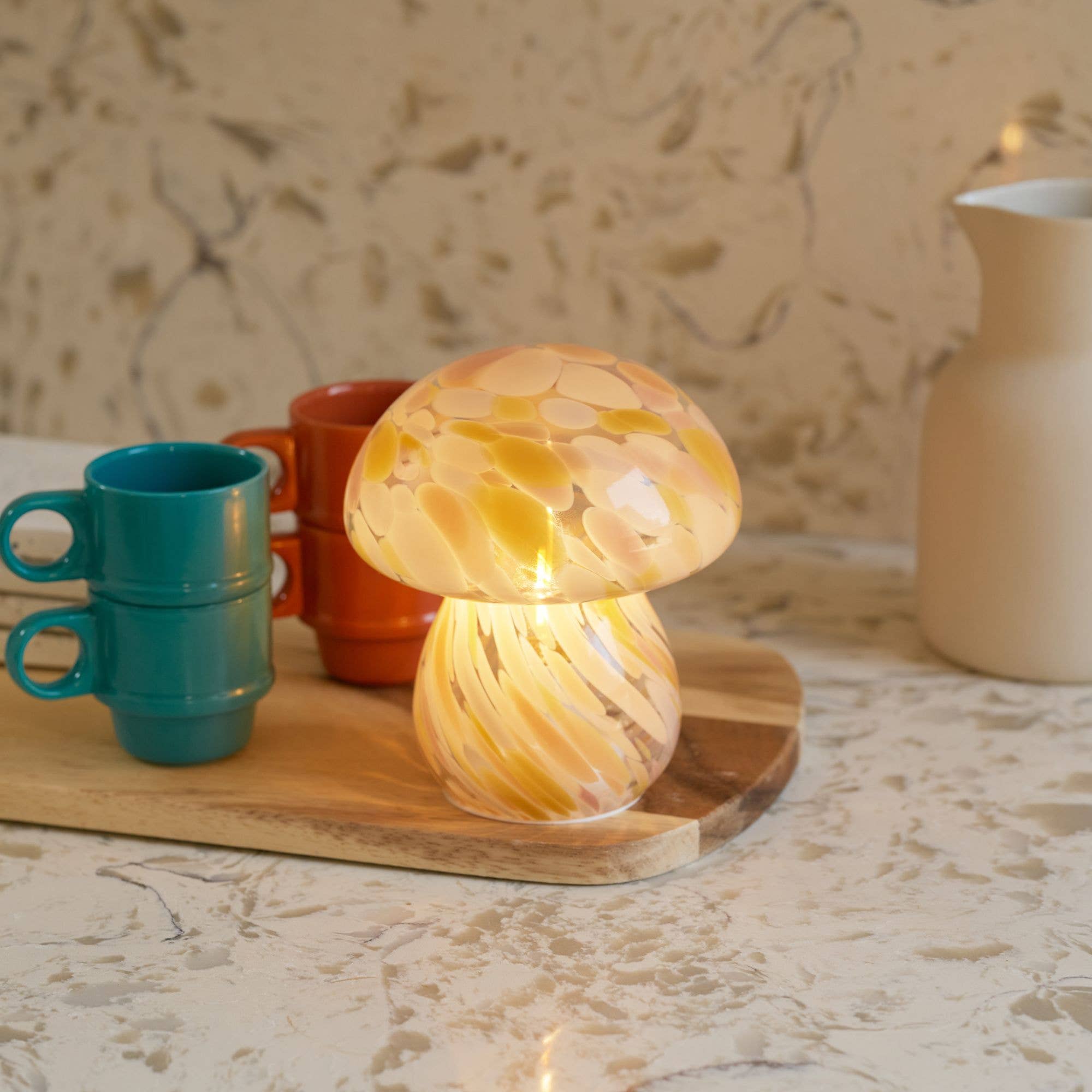 Humber - Wholesale Accent/Desk Lamp - Cordless Glass Mushroom Lamp1