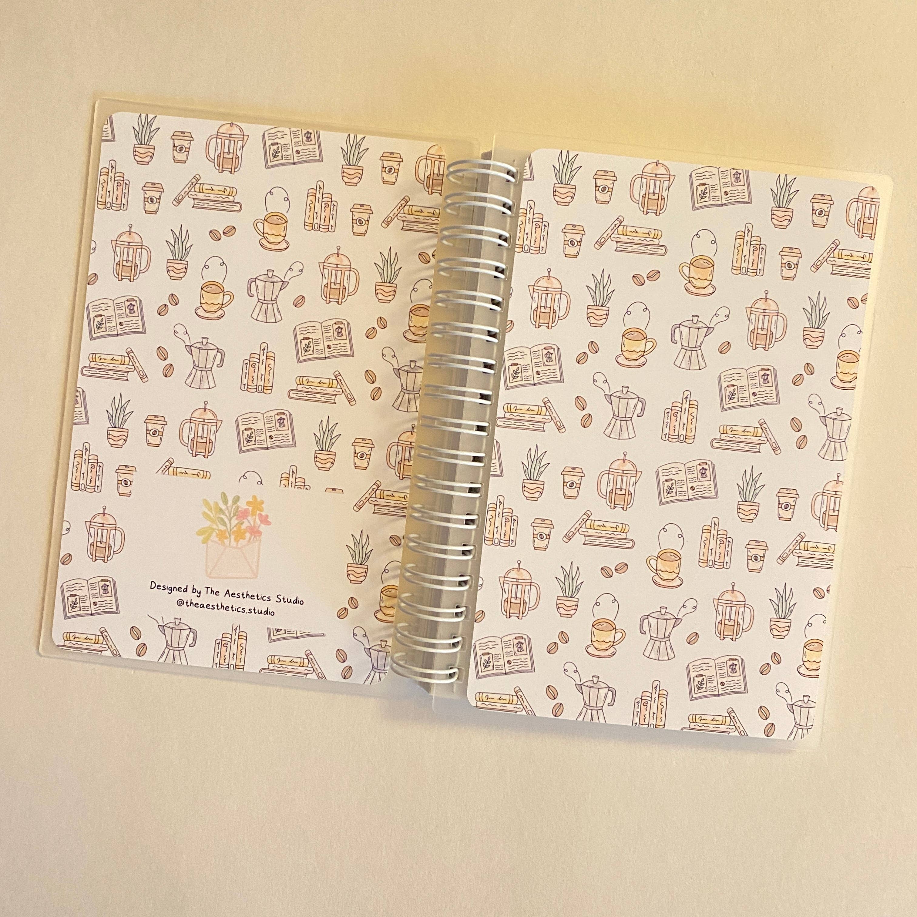 The Aesthetics Studio - Wholesale Sticker - coffee & books reusable sticker storage book2