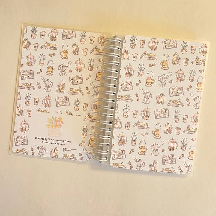 The Aesthetics Studio - Wholesale Sticker - coffee & books reusable sticker storage book2