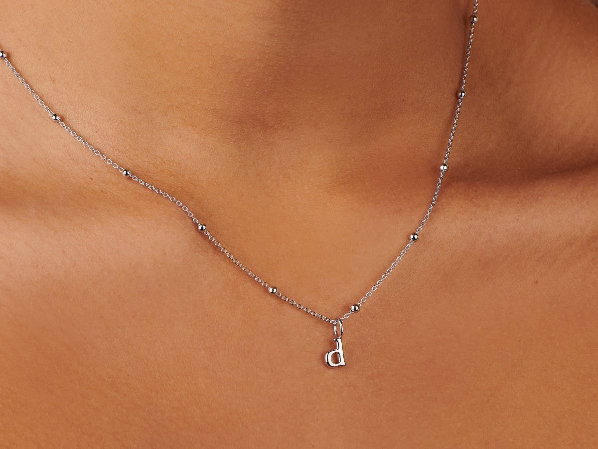 Little Sky Stone - Wholesale Individual Charm/Pendant - Lowercase Initial Letter Silver Charm27