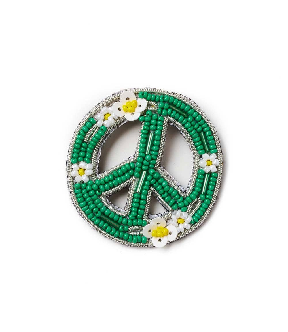 Matr Boomie Fair Trade - Wholesale Brooch - Bala Mani Beaded Peace Brooch Pin - Handmade