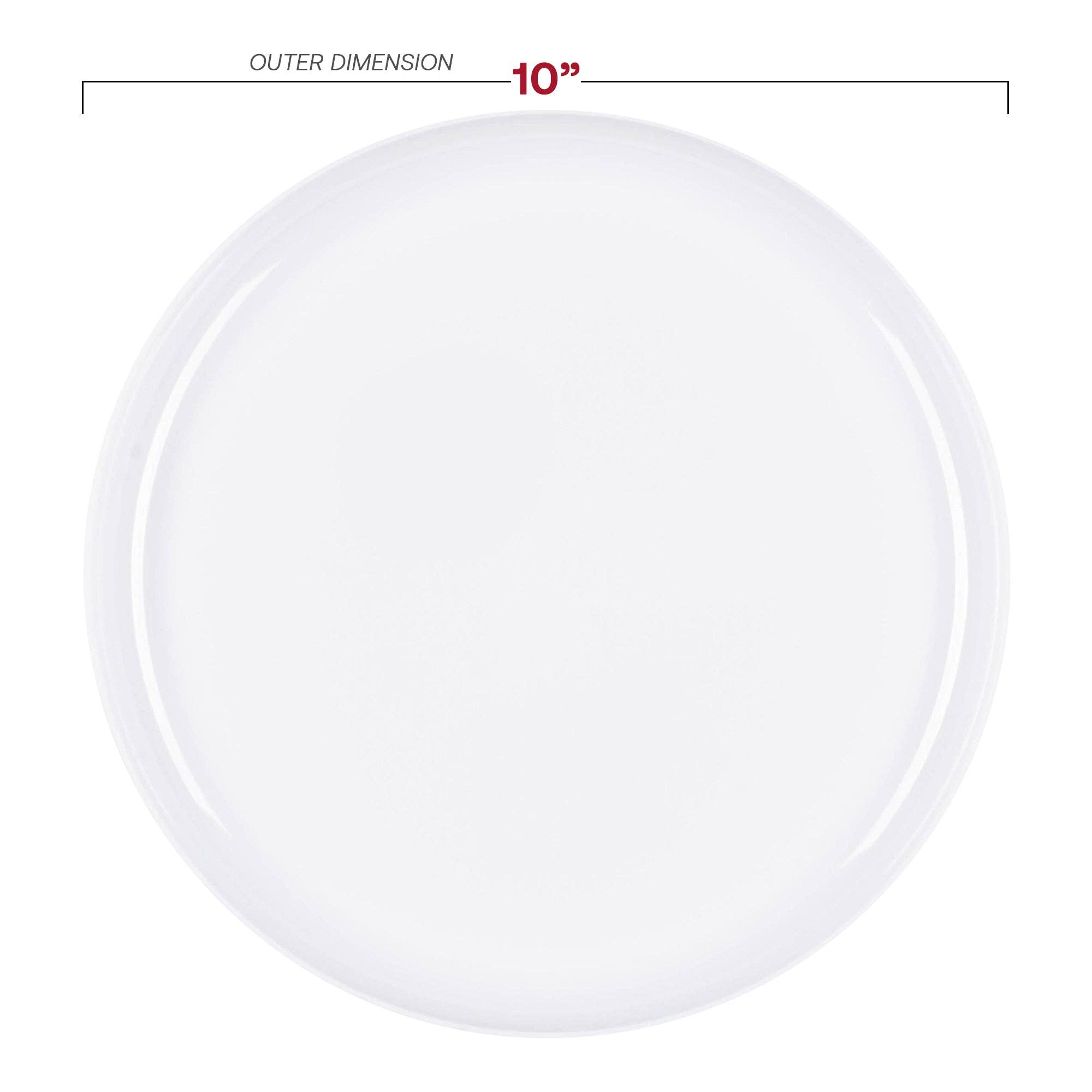 Smarty had a Party - Wholesale Disposable Plate - 10" White Flat Round Plastic Dinner Plates - 10 pcs2