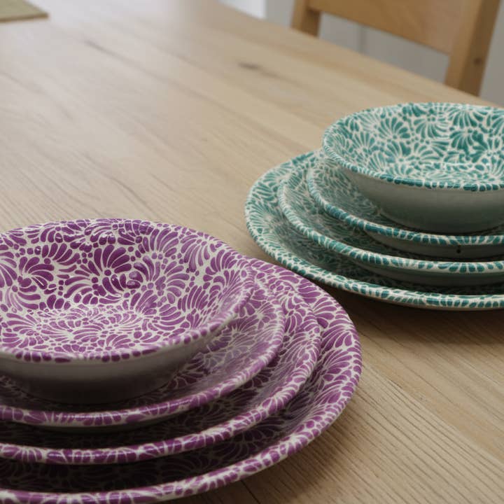 Talavera Plumas Complete Setting for wholesale by Agave