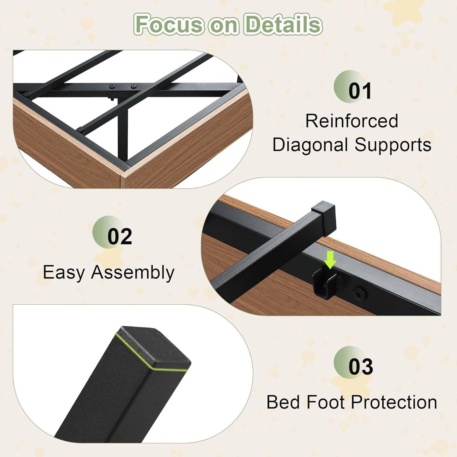 Walnut Twin Size Floating Bed Frame With RGB LED Lighting for wholesale on Faire6