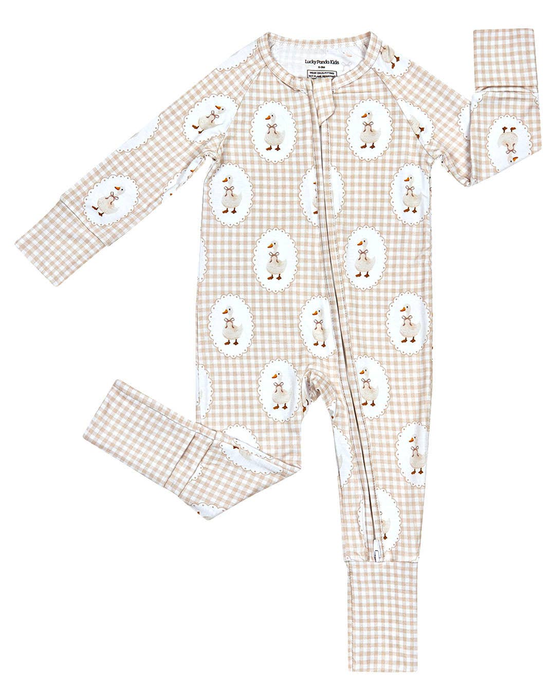 Lucky Panda Kids - Wholesale Jumpsuit - Baby - Bamboo Zip Romper | Gingham & Goose12
