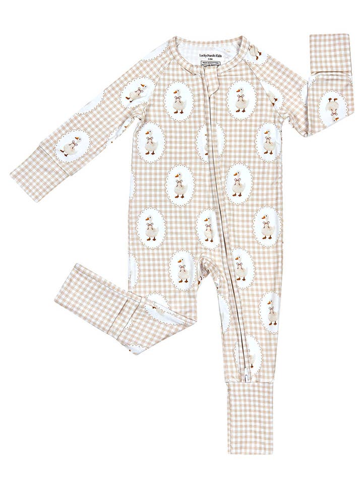 Lucky Panda Kids - Wholesale Jumpsuit - Baby - Bamboo Zip Romper | Gingham & Goose12