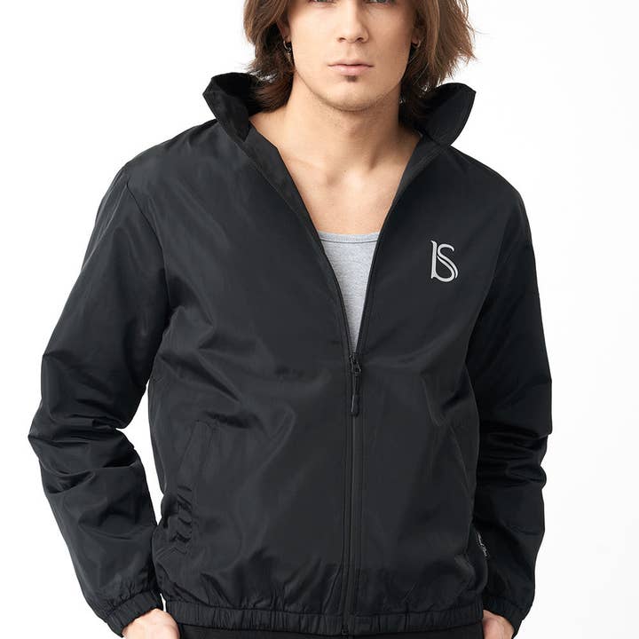 Mens Funnel Neck Zip Through Jacket With Printed Logo for wholesale by Beach Stone