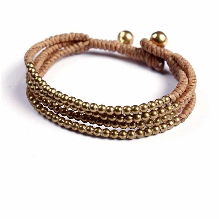 Lumily – Pulseira de missangas por atacado – Pulseira ajustável Cherish Brass Bead - Tailândia1