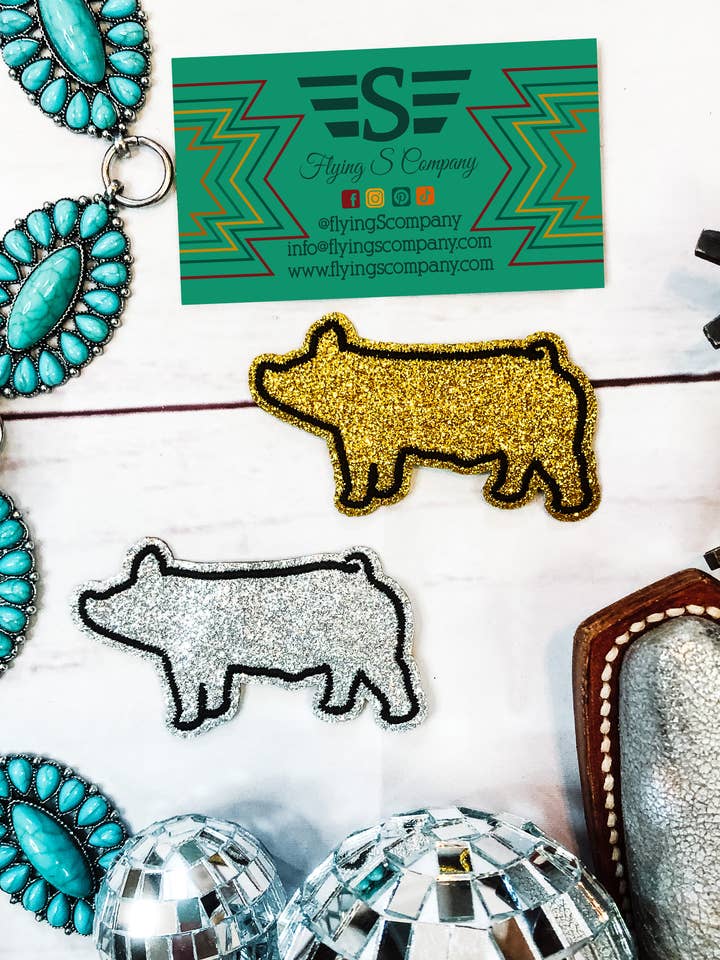 Show Pig Embroidered Patch (Patch ONLY) for wholesale by Flying S Company