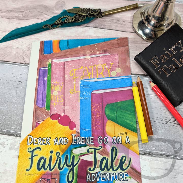 Issue 9 Dinosaur Adventure Zine, Derek and Irene go on a Fairy Tale Adventure for wholesale by Mini Geek Boutique