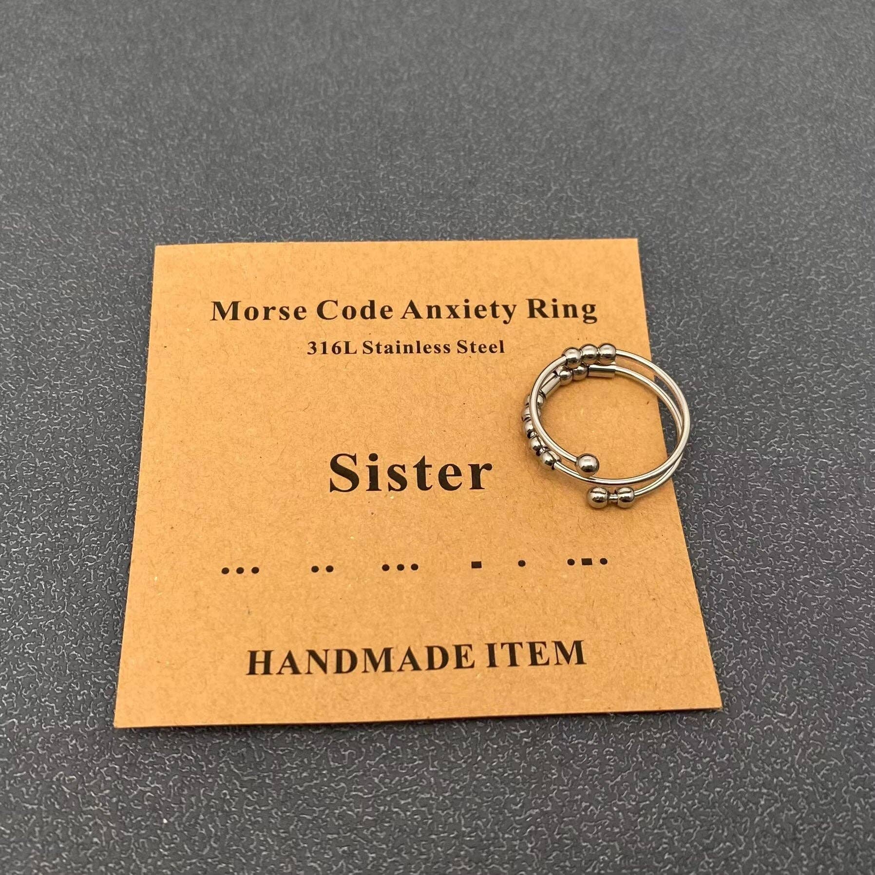 Mio Queena – wholesale Cocktail/Statement Ring – Justerbar ring i flera stilar i morsekod i rostfritt stål6