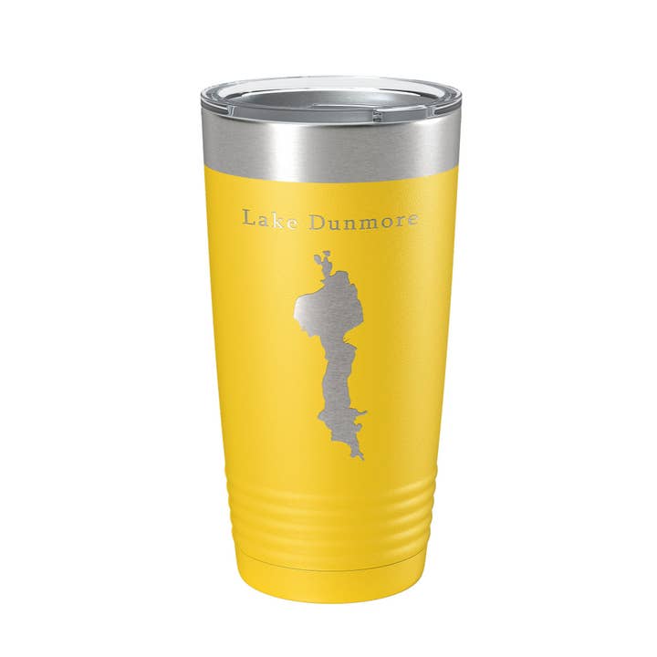 CarveBright - Wholesale Insulated Mug/Tumbler - Lake Dunmore Map Tumbler Travel Mug Insulated Laser Engraved Coffee Cup Vermont 20 oz