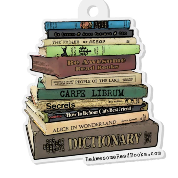 Book Stack Keychain for wholesale by Carpe Librum