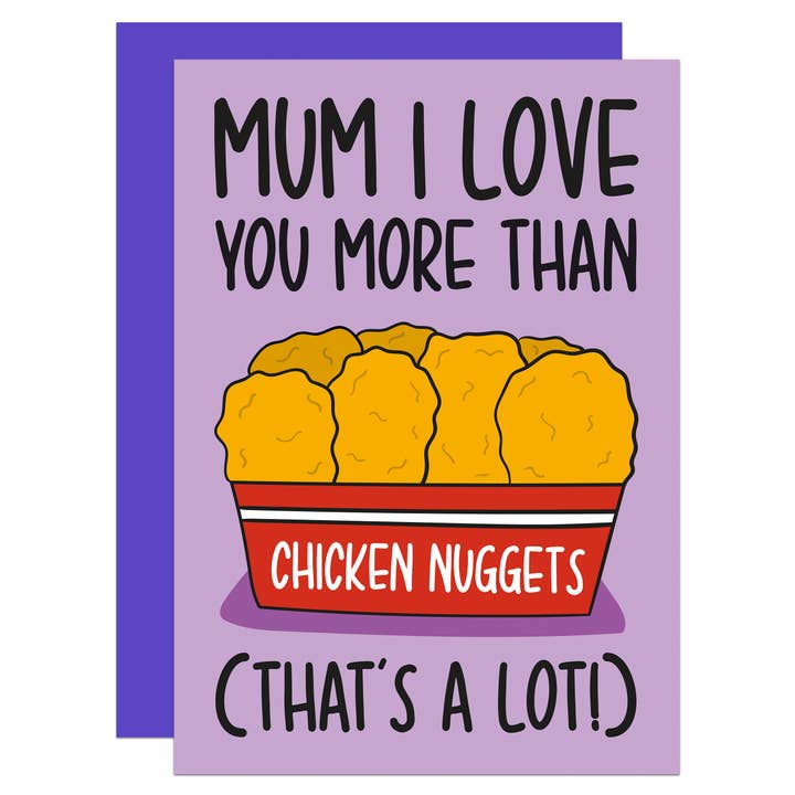 Chicken Nuggets Mothers Day A6 Card for wholesale by TeePee Creations