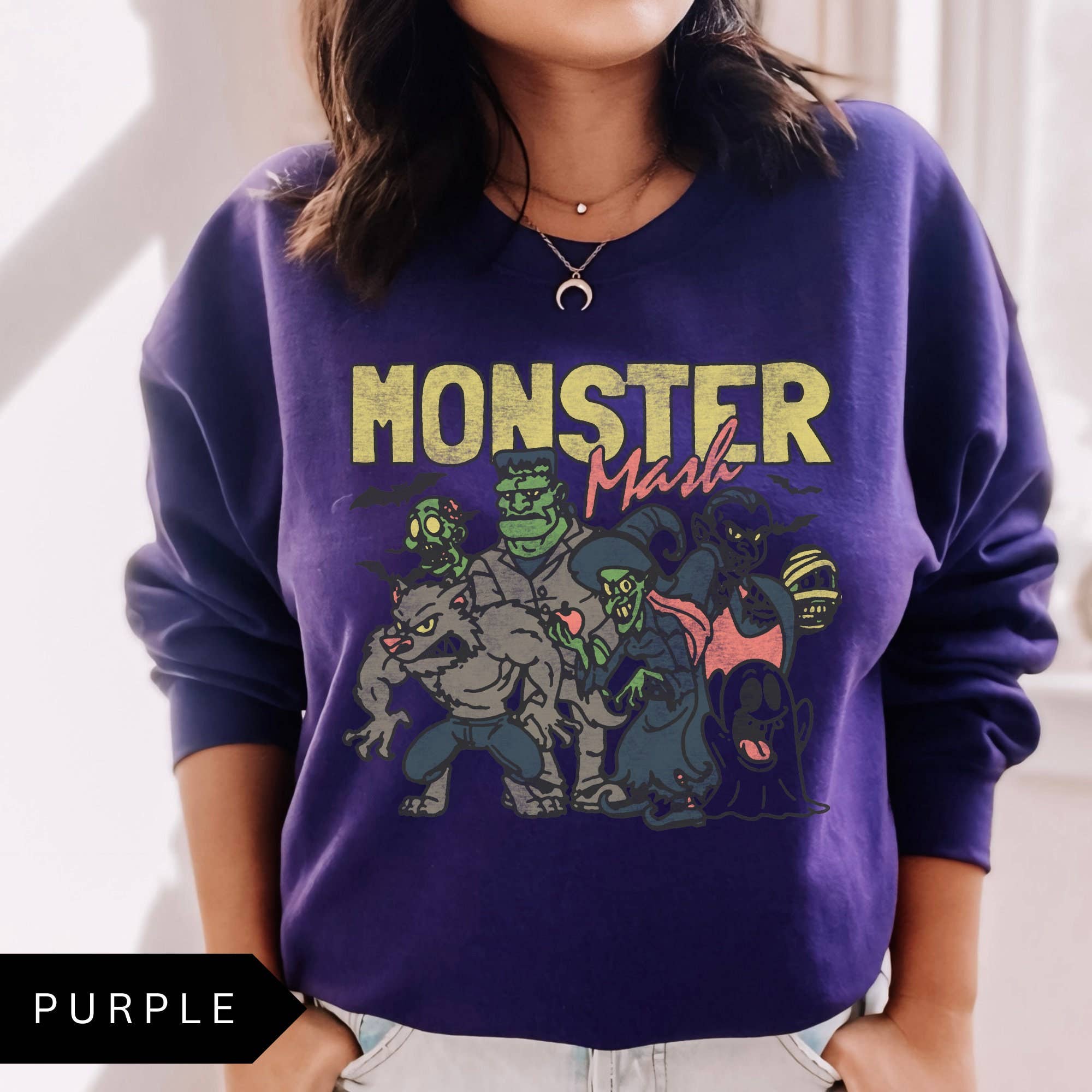 CVH DREAMY LTD - Vente T-shirt à imprimés – femme - Chemise d'Halloween rétro, t-shirt d'Halloween Monster Mash1