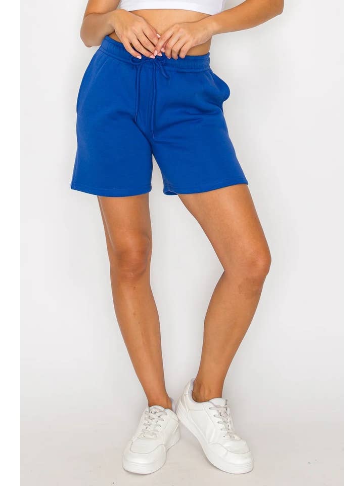 Color 5 - Wholesale Shorts - Women's - Solid color fleece loose fit casual long shorts w/pockets 8