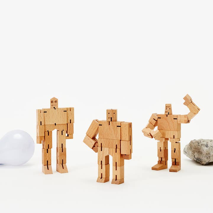 Until Pty Ltd - Wholesale Wood toy – Child - Areaware Cubebot Micro Julien Robot Toy5