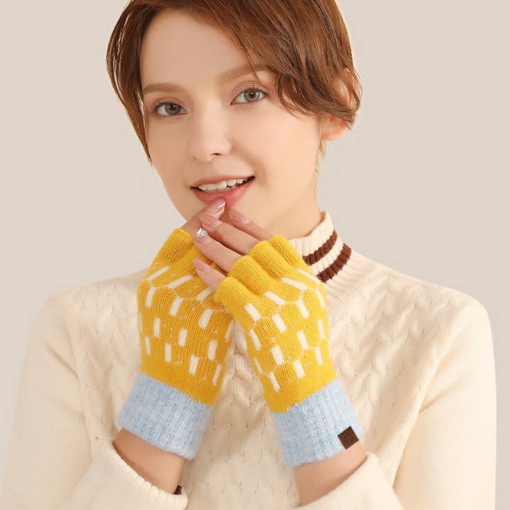 ACCITY - Wholesale Gloves - Unisex - WINTER WARM KNITTED FIVE-FINGER HALF-FINGER GLOVES_CWAG03804