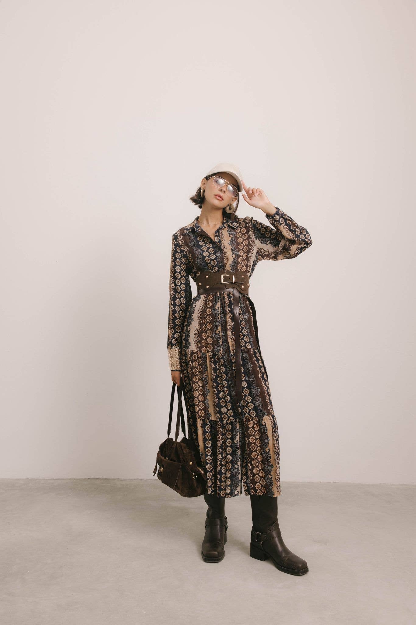 ADORA - Wholesale Dress - Women's - Printed viscose shirt dress