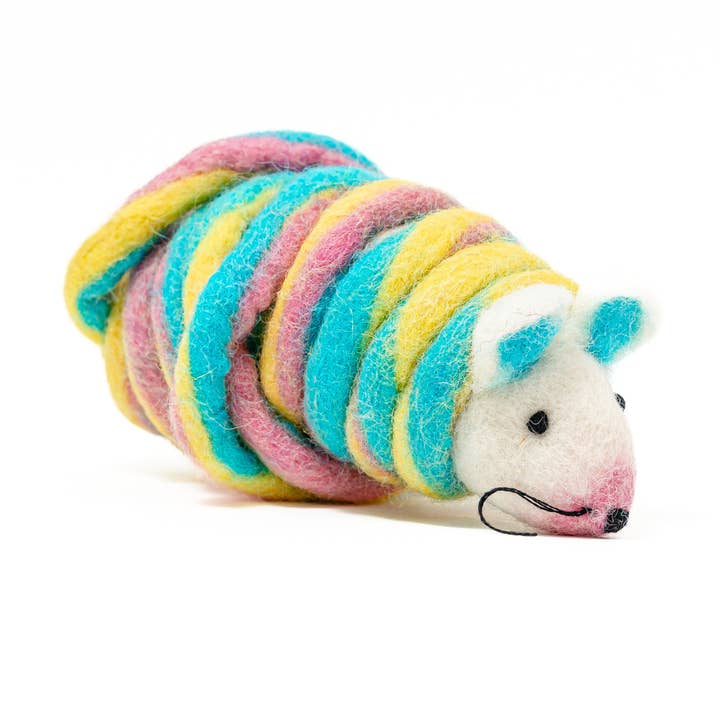 Cat in the Box LLC - Wholesale Pet Toy - Cat - Wool Mouse Cat Toy 6-Foot-Tail - all-red, rainbow, unicorn