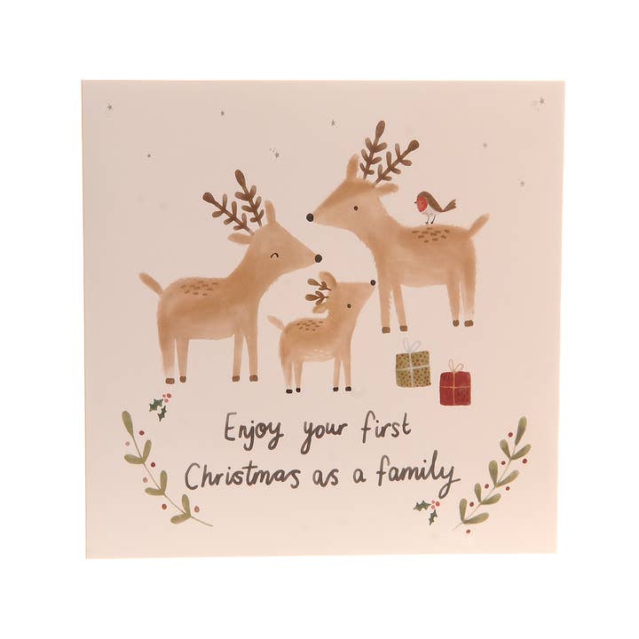 First Christmas as a Family greeting card 2025 for wholesale by Ziggle Baby