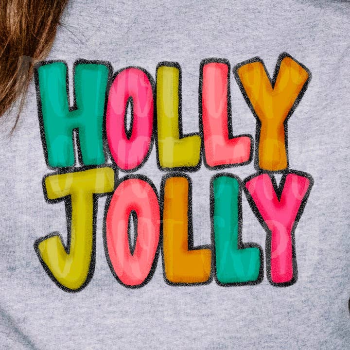Holly Jolly Colorful DTF Transfer for wholesale by K and M Designs