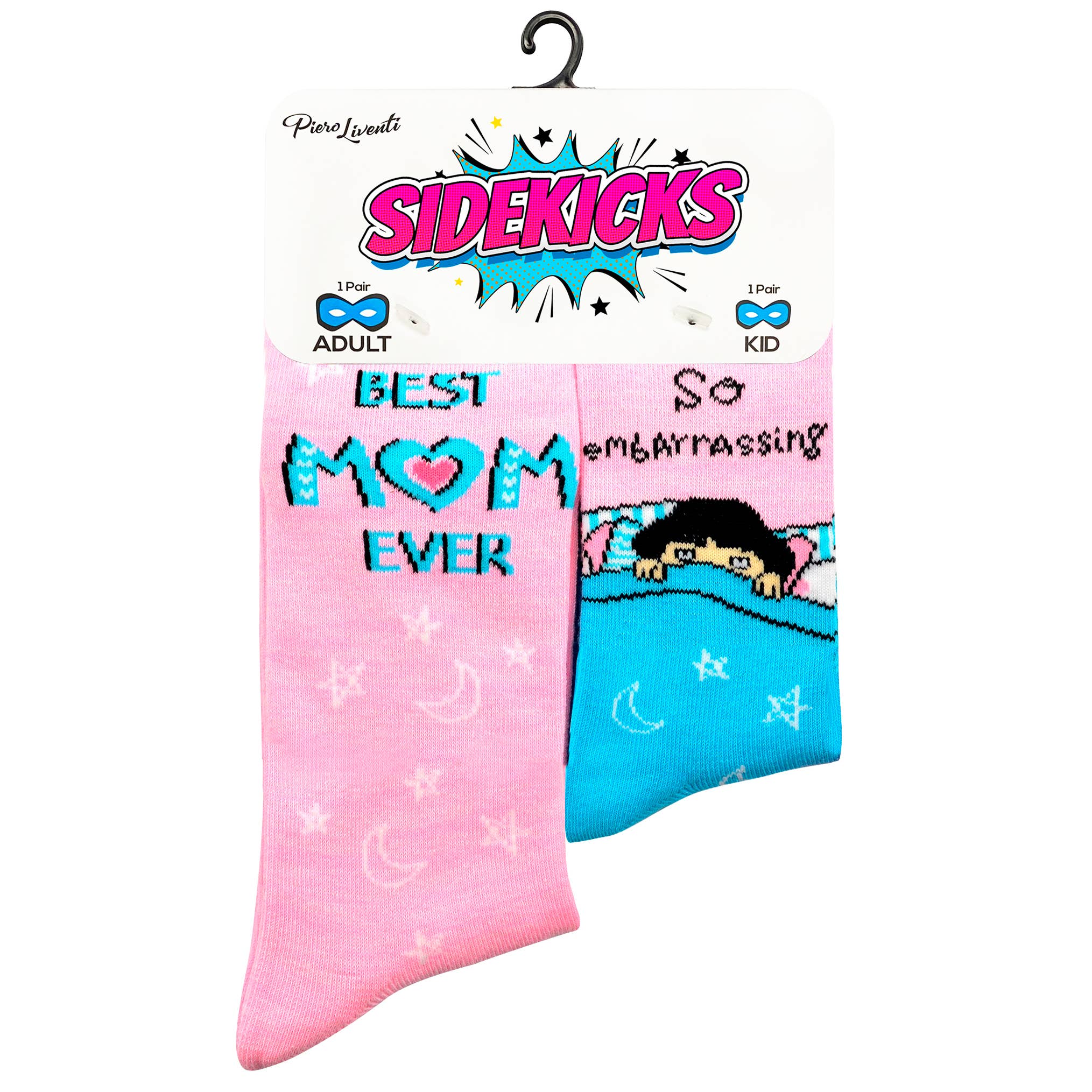 Boogie Toes - Wholesale Mommy & Me Sets - 2-pair Sidekicks Mommy & Me Best Mom / Embarrassing Socks Se4