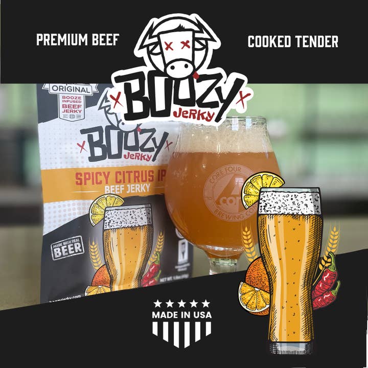 Boozy Jerky - Wholesale Jerky - Spicy Citrus IPA Beef Jerky6
