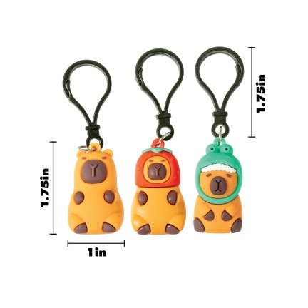 Geddes - Vente Porte-clés – enfant - Porte-clés Capybara avec mousqueton - 24 pièces8