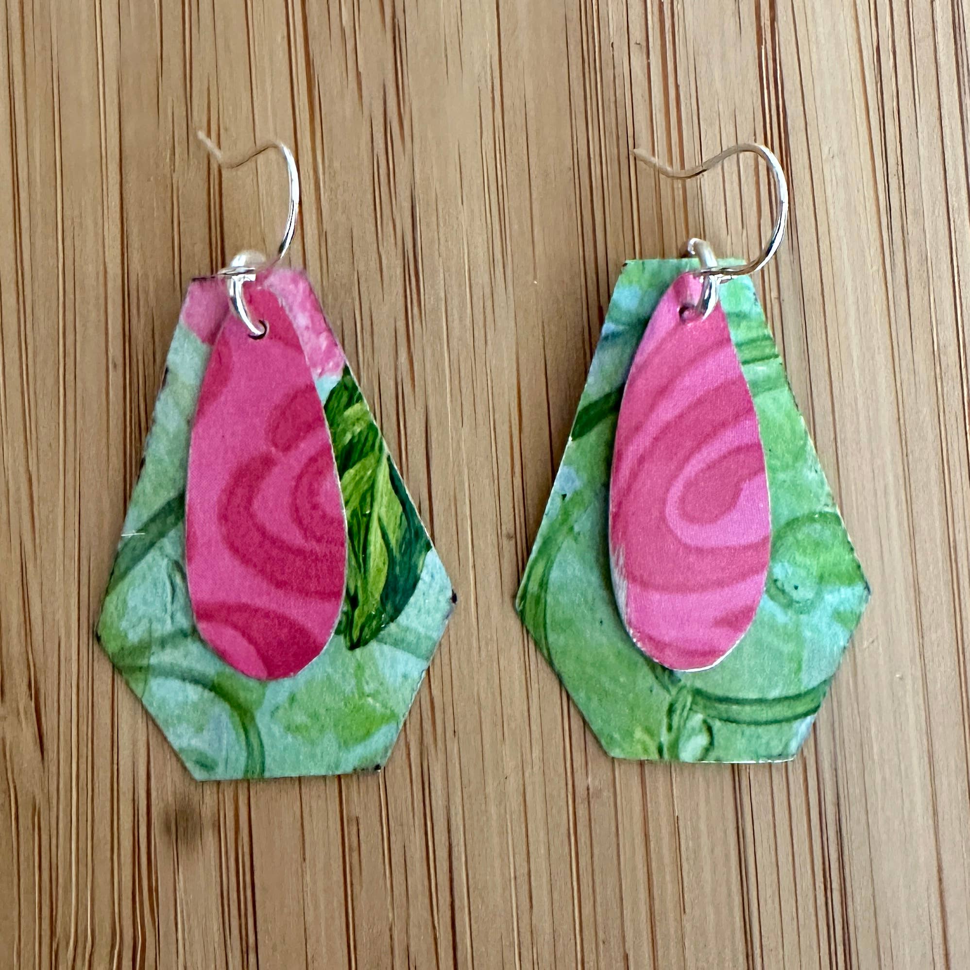 TTE Designs - Wholesale Dangle Earrings - Best Sellers - Set of 12 Recycled Vintage Tin Earrings 27