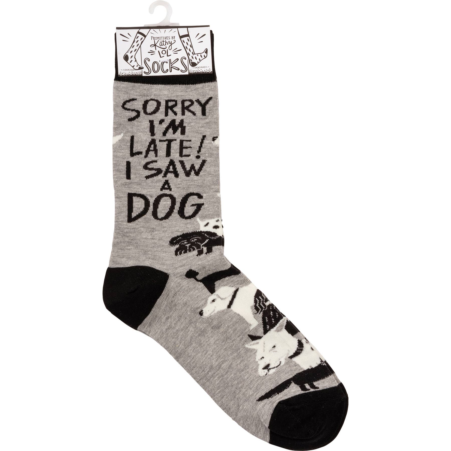 Primitives by Kathy - Wholesale Socks - Unisex - Sorry I'm Late I Saw A Dog Socks4