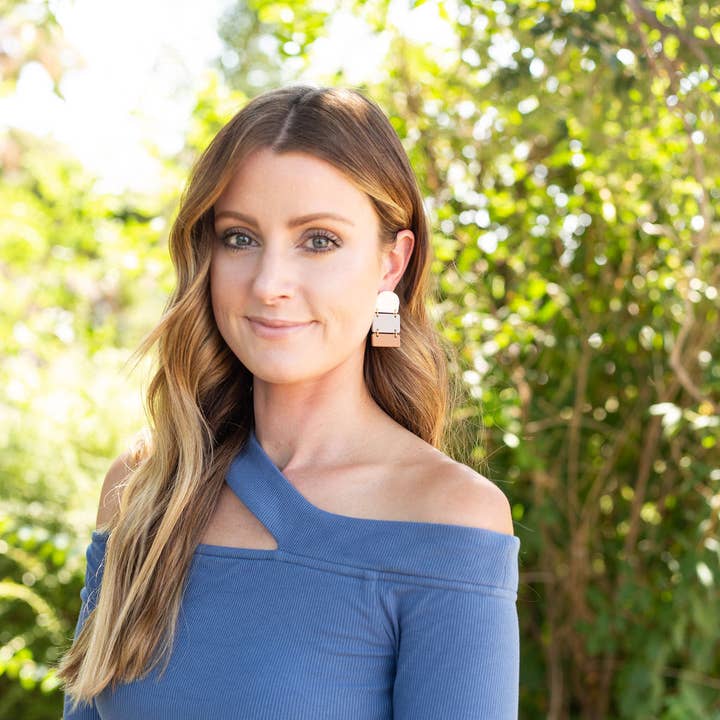 Baubles by B - Wholesale Dangle Earrings - Fall Layered Block Acrylic Earrings7