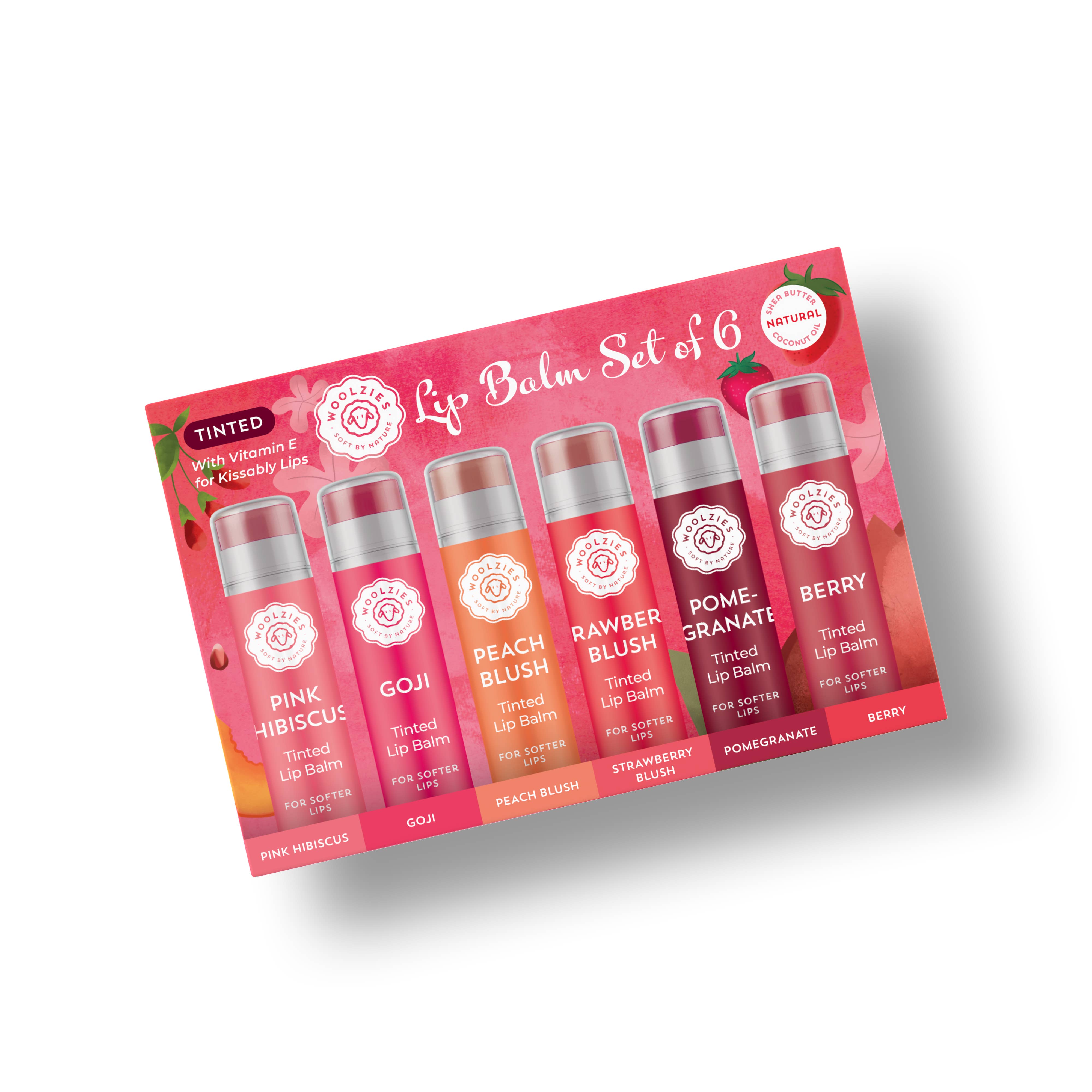 Woolzies - Wholesale Lip Balm Set - NEW Tinted Lip Balm Set of 6 3